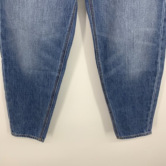 Old Navy Jeans High Rise Slouchy Taper Button Fly Blue Denim NWT - Picture 6 of 9